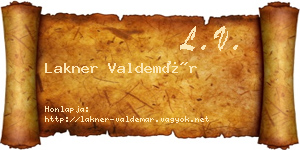 Lakner Valdemár névjegykártya